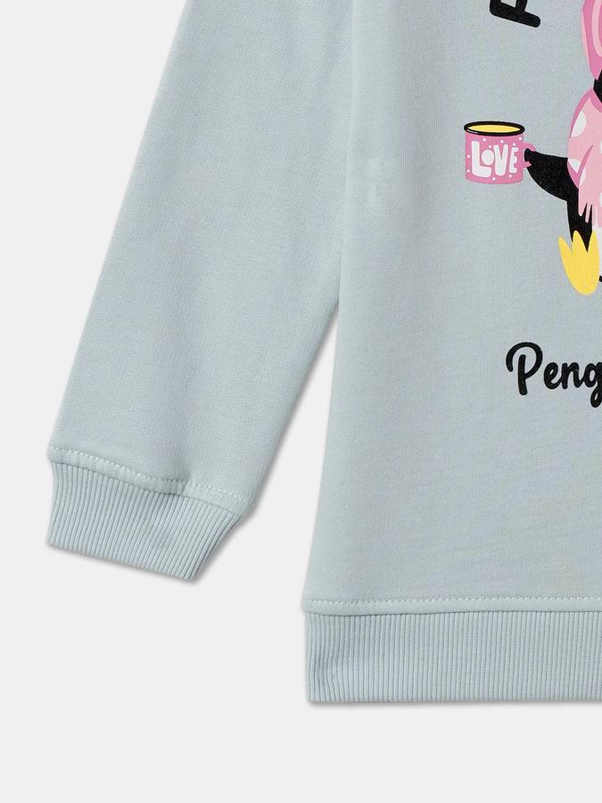 Girls Graphic Regular Fit Full Sleeve Crew Neck SweaT-Shirt