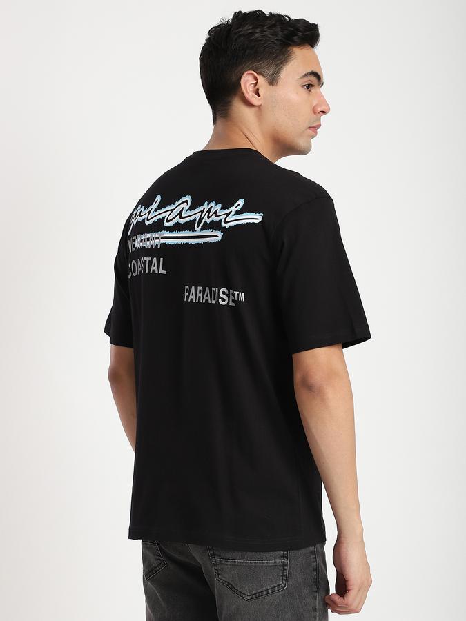 Men Cotton Relaxed Fit Crew Neck Graphic T-shirt