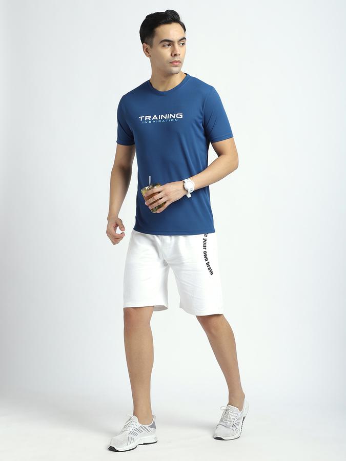 R&B Men's Dark Blue Printed T-Shirt