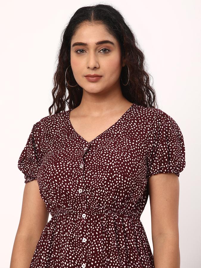 Women Micro Print A-Line Dress image number 3