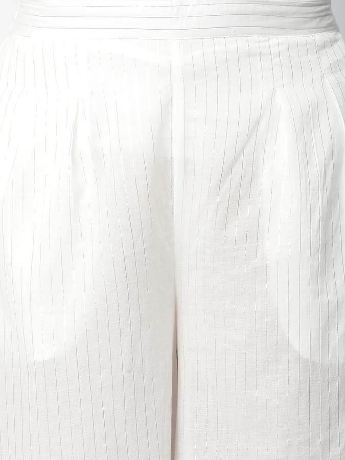 Women Cotton Culottes Elasticated Waist Embroidered Trousers