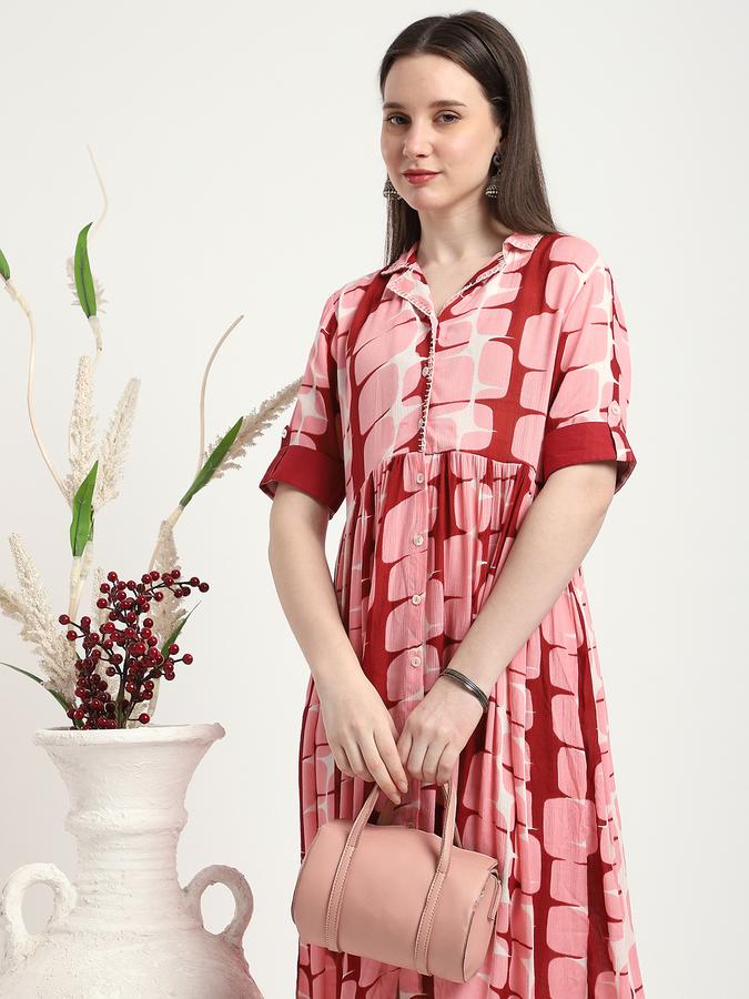 Women Viscose Printed Shirt Ethnic Dress