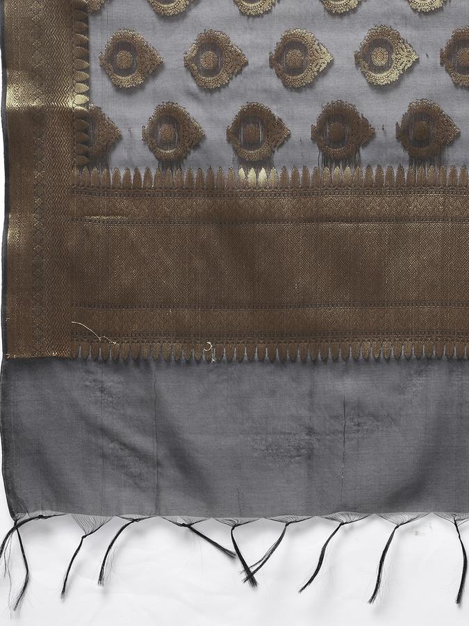 R&B Women's Black Printed Dupatta