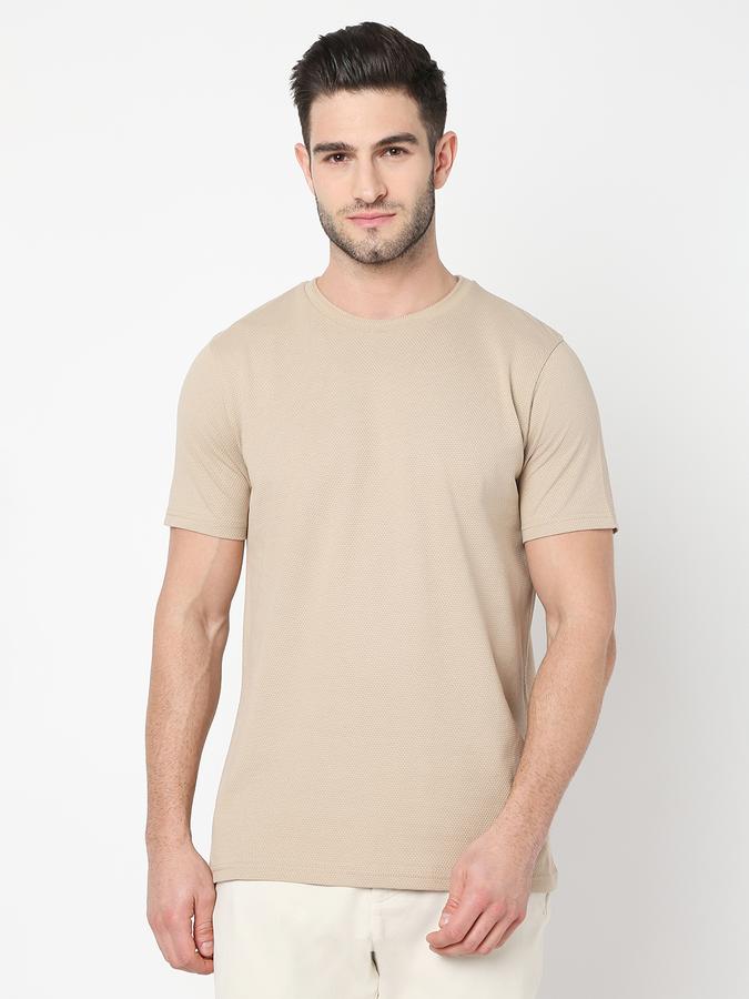 Men Patterned Regular Fit Crew-Neck T-Shirt image number 0