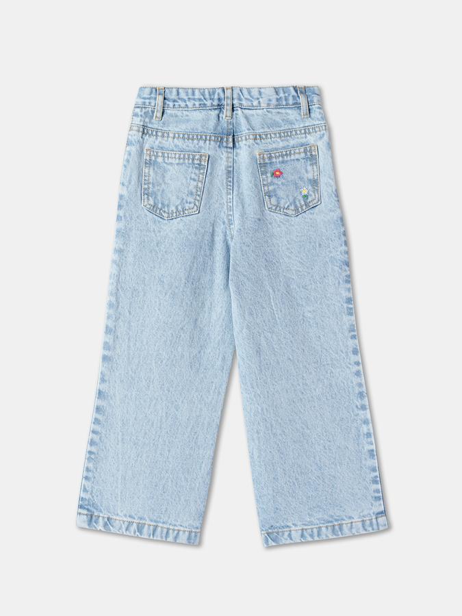 Girls Embroidered Wide-Leg Jeans data-index=