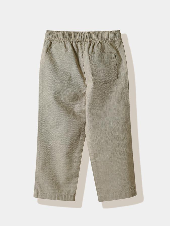 Boys Cotton Regular Fit Drawstring Waist Clean Hem Trousers