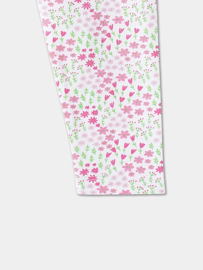 Girls Cotton Blend Skinny Fit Elastic Waist Printed Leggings