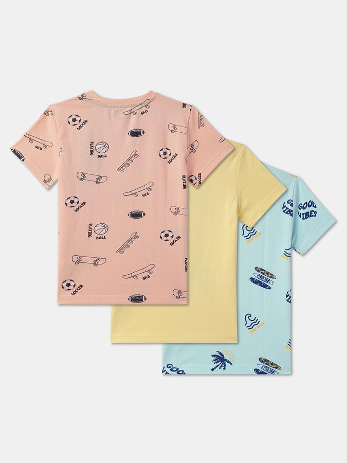 Pack of 3 Boys Regular Fit Round-Neck T-Shirts image number 1