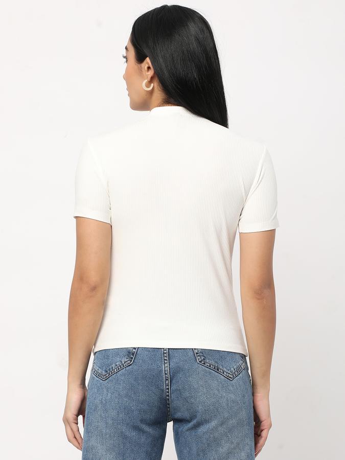 Women Ribbed Slim Fit Top image number 2