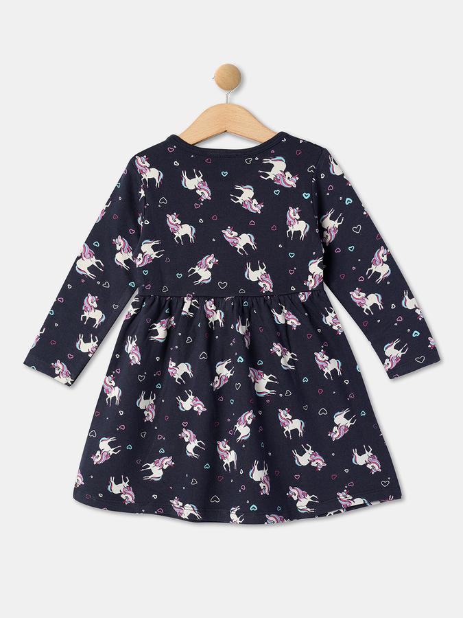 R&B Girls' Blue Printed Dress