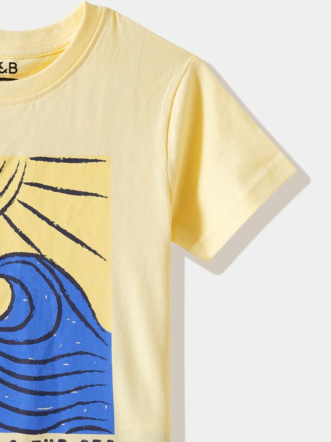 Boys Cotton Regular Fit Crew Neck Graphic T-shirt