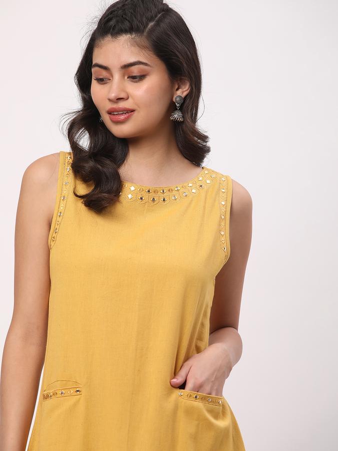 Women Cotton Embroidered A-Line Ethnic Dress