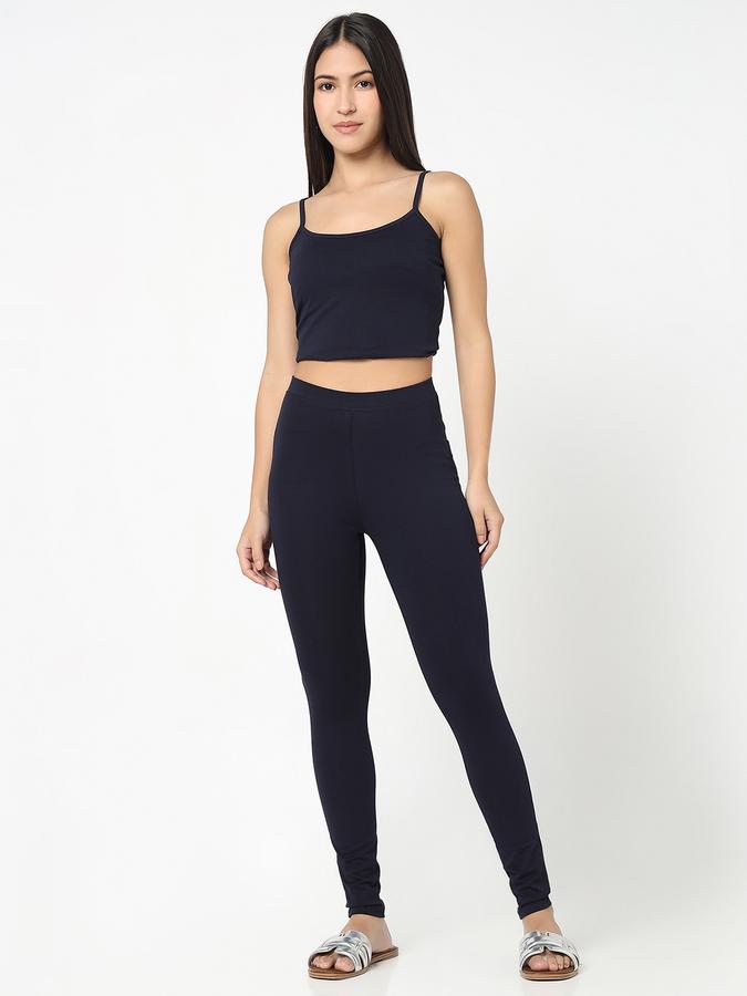 Women Cotton Regular Fit High Rise Solid Tights