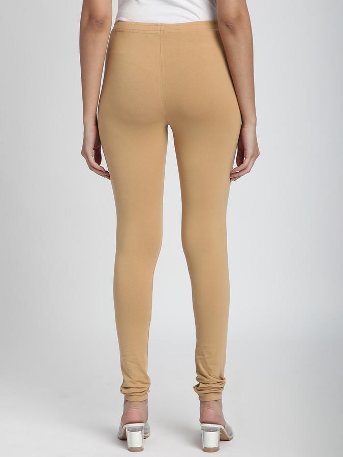 Women Cotton Elasticated Waist Full Length Solid Leggings