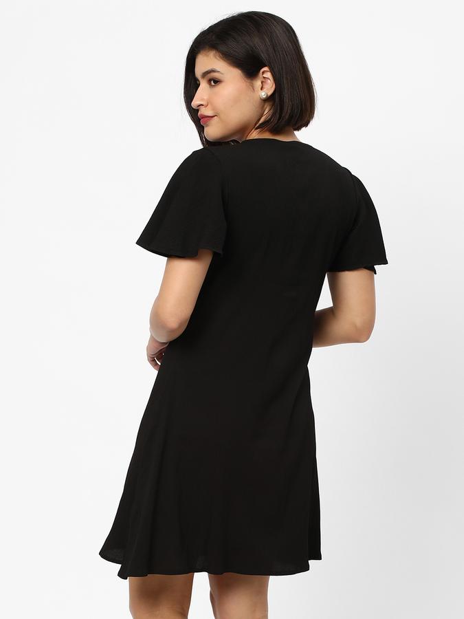 Women Button-Down V-Neck A-Line Dress image number 2