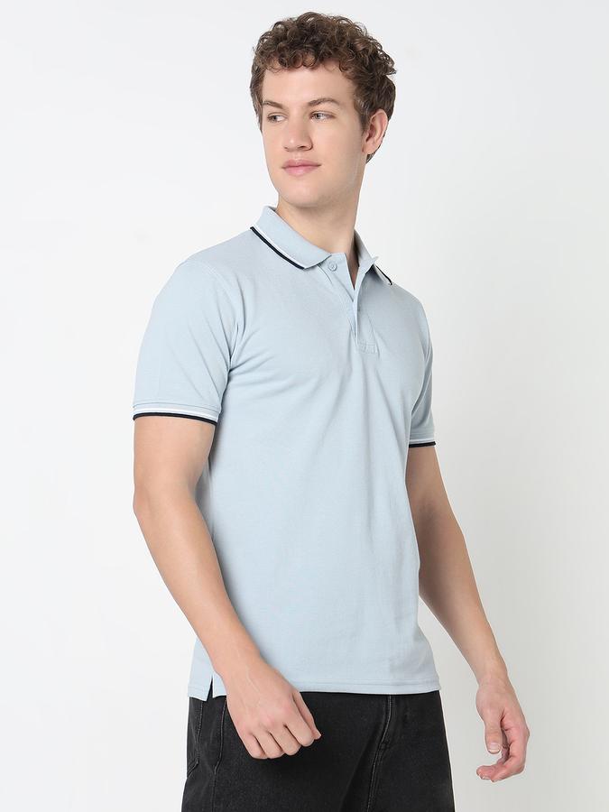 Contrast Tipping Polo T-Shirt with Short Sleeves image number 3