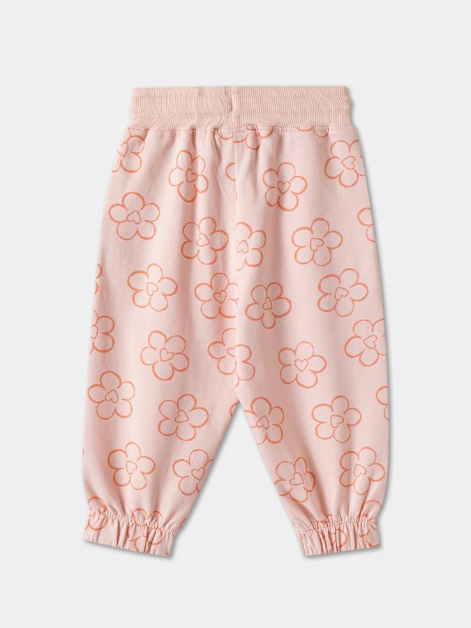 Girls Cotton Floral Sweatshirt And Trousers Set