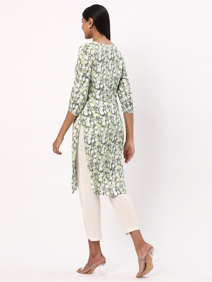 Women Floral Print Straight Kurta  image number 2