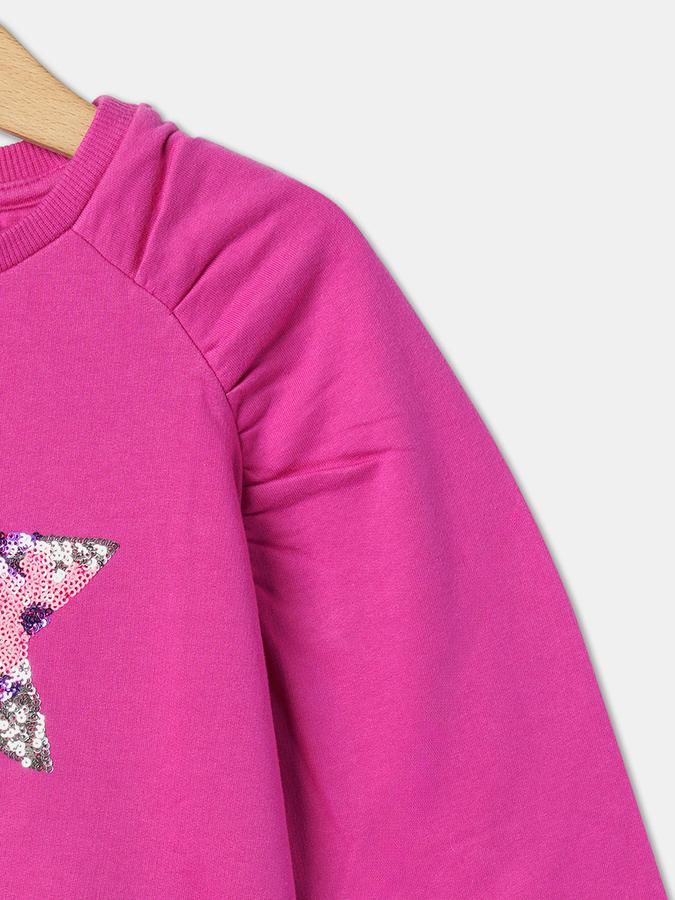Girls Embellished Round-Neck Sweatshirt image number 2