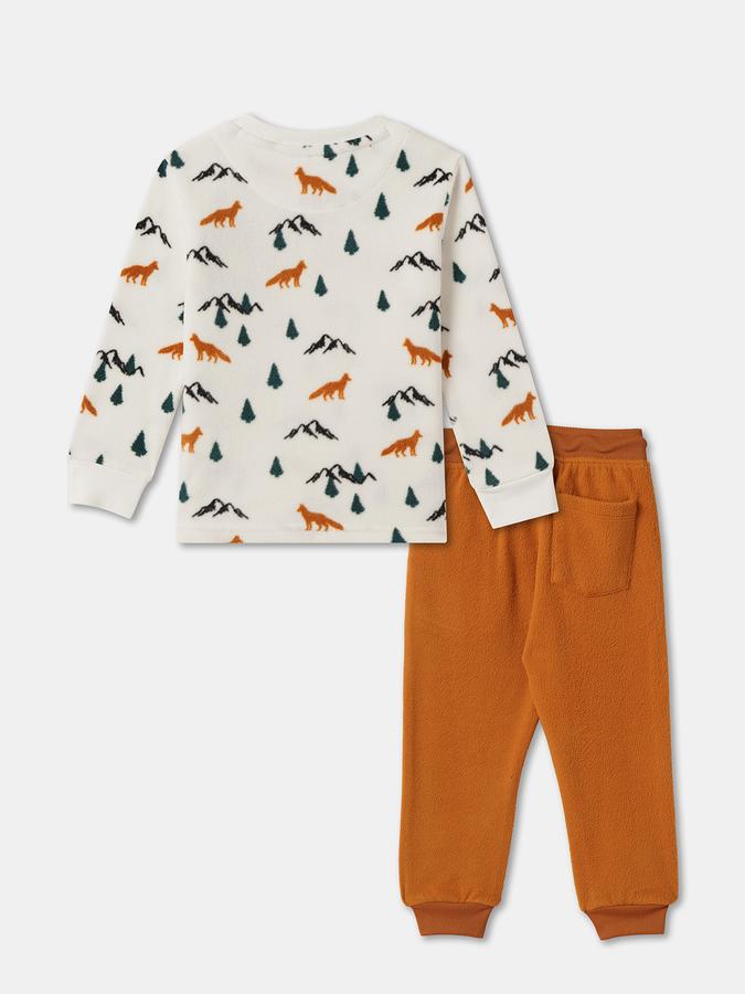 Boys Graphic Applique Full Sleeves SweaT-Shirt with Trousers Fashion Set