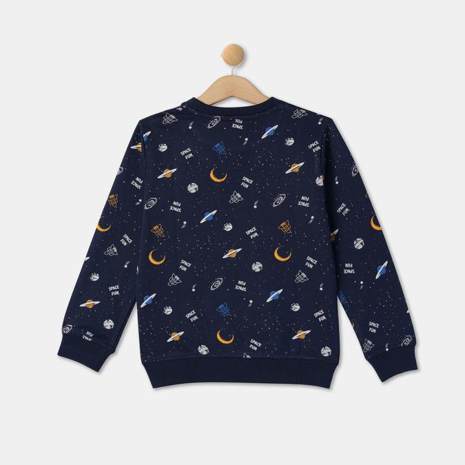 Boys Cotton Regular Fit Crew Neck Printed Sweatshirt