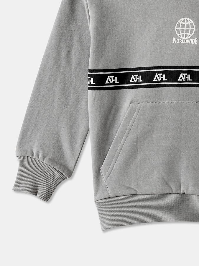 Boys Cotton Relaxed Fit Hooded Graphic Hoodie