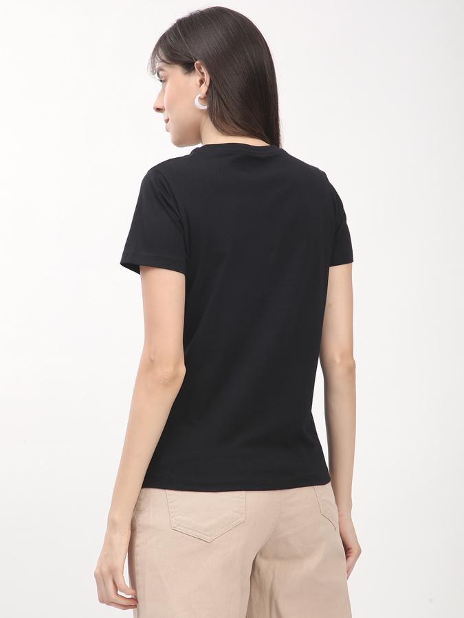 R&B Women Dark Grey Typography Print T-Shirt