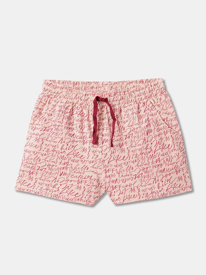Girls Typographic Print Regular Fit Shorts image number 0