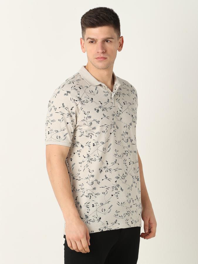 Men Floral Print Regular Fit Polo T-Shirt image number 2