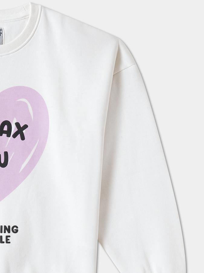 R&B Girls' White Printed Sweatshirt