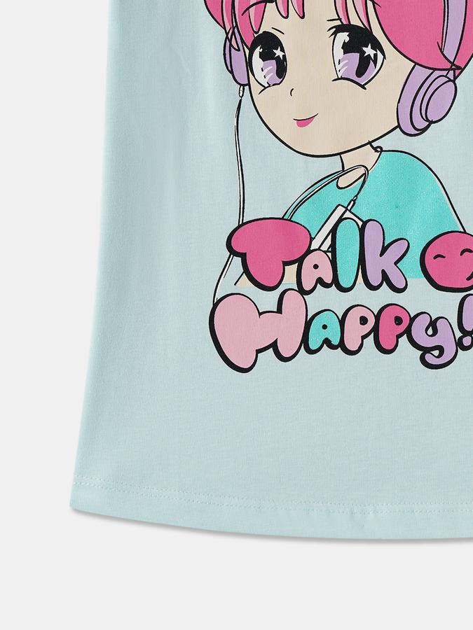 R&B Girls Graphic Print Pure Cotton Regular T Shirt image number 3