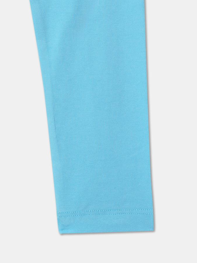 Girls Cotton Blend Skinny Fit Elastic Waist Ribbed Leggings