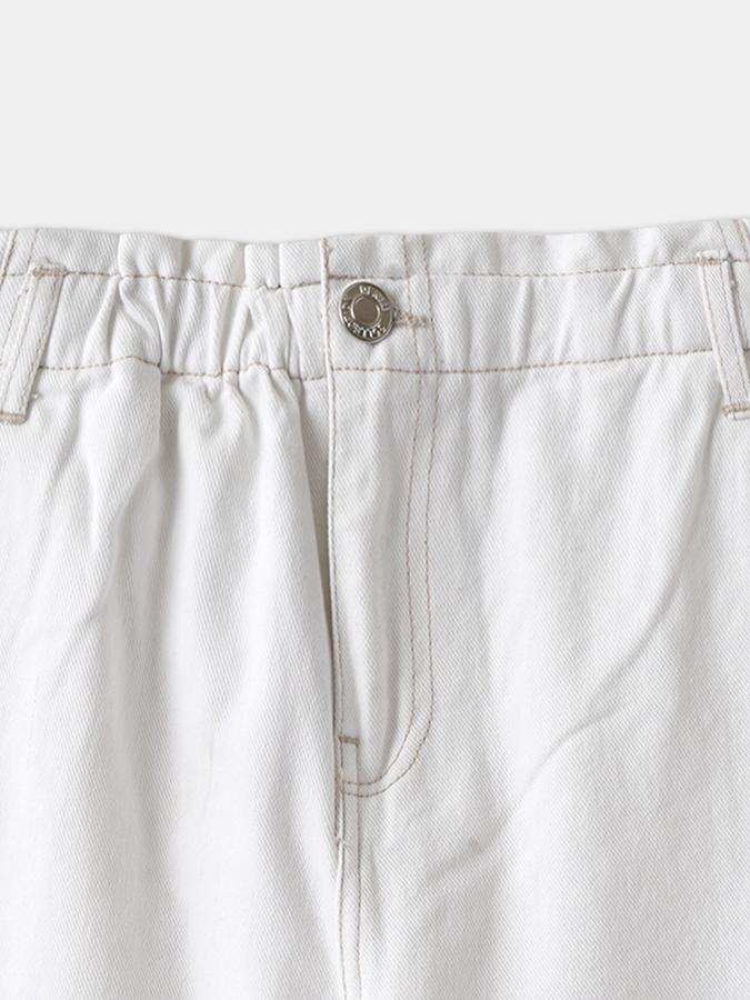 Boys Regular Fit Solid Elastic Waist Trouser