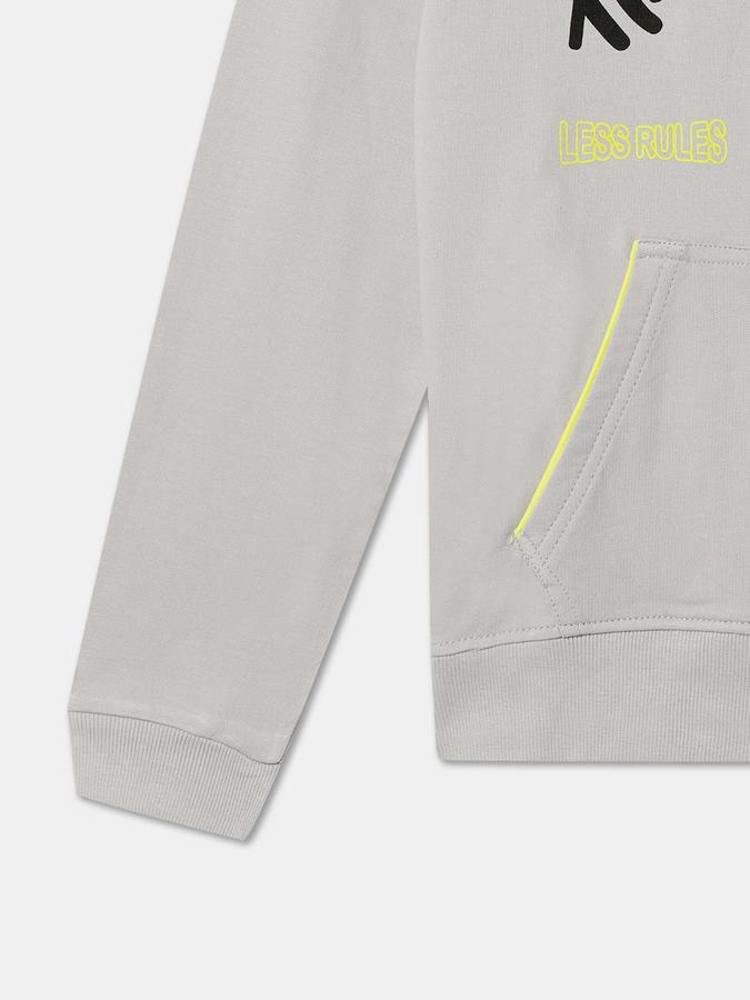 R&B Boys' White Printed Sweatshirt
