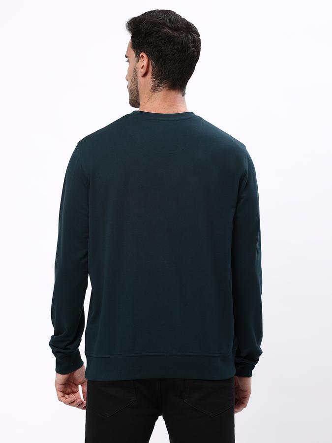 Men Cotton Regular Fit Crew Neck Graphic Print Sweatshirt