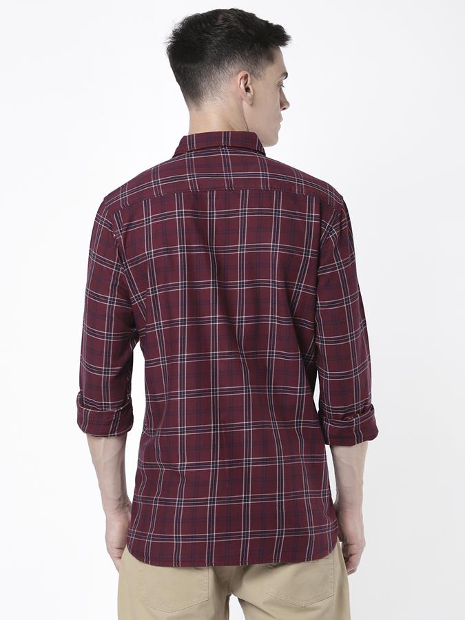 R&B Maroon Men Casual Shirts image number 2