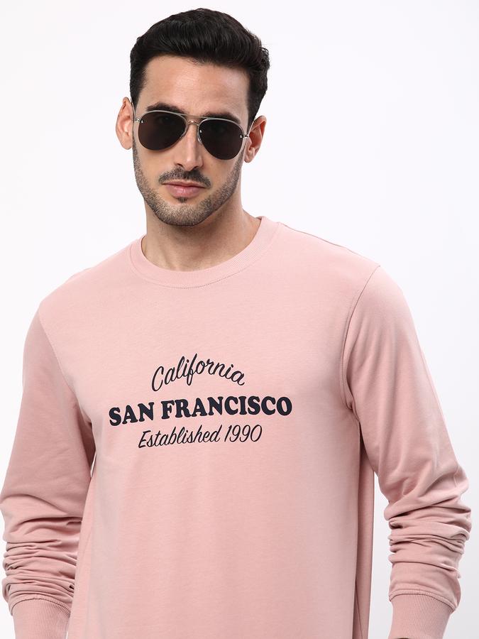 Men Regular Fit Typographic Print Round-Neck Sweatshirt image number 0