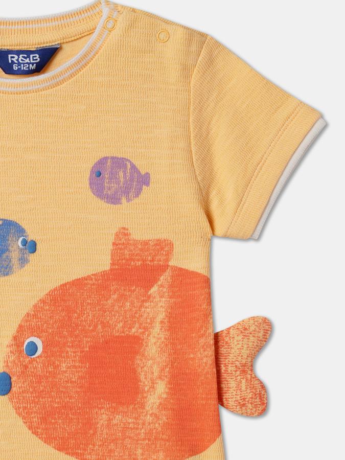 Crew-Neck T-Shirt with Applique Detail image number 2