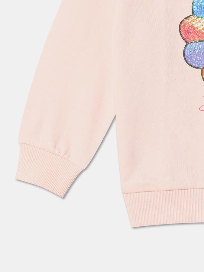 Girls Embellished Round-Neck Sweatshirt image number 3