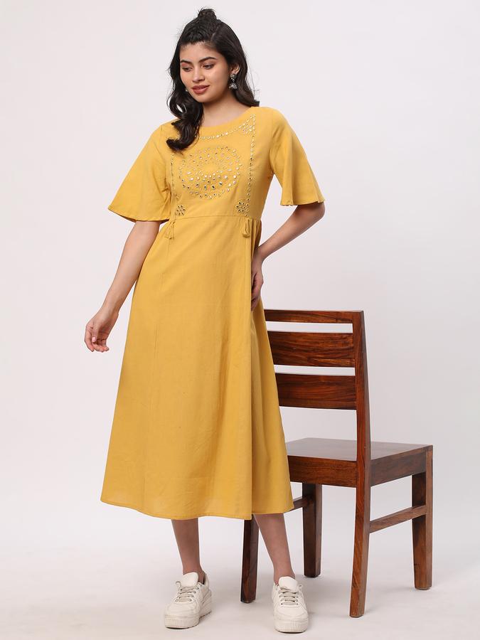 Women Cotton Embellished A-Line Ethnic Dress