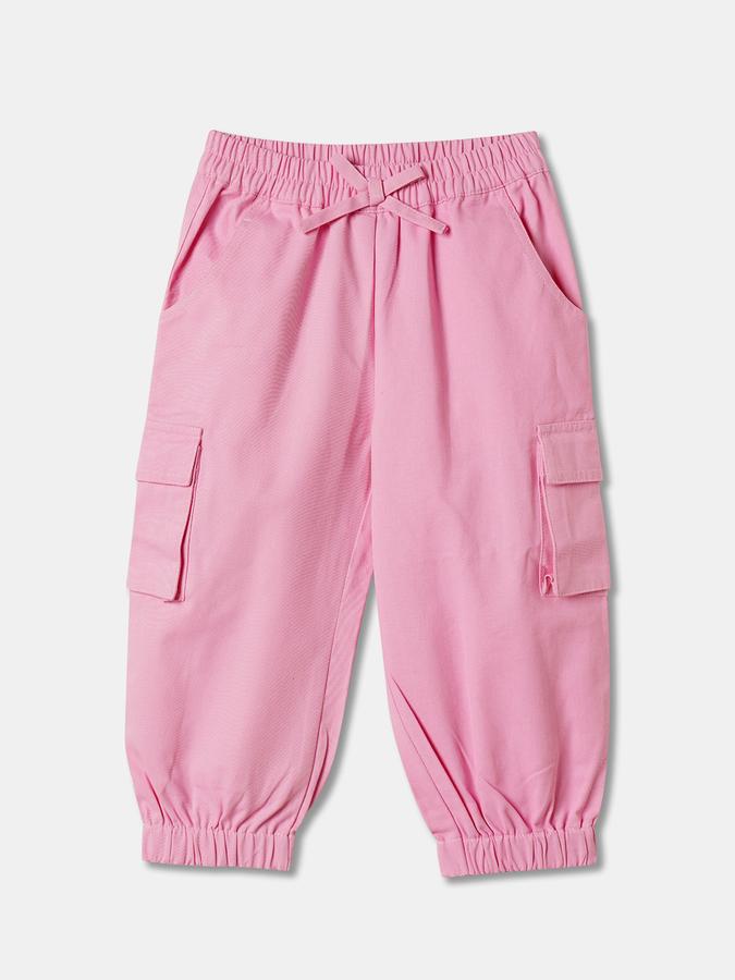 Boys Regular Fit Solid Drawstring Waist Trouser