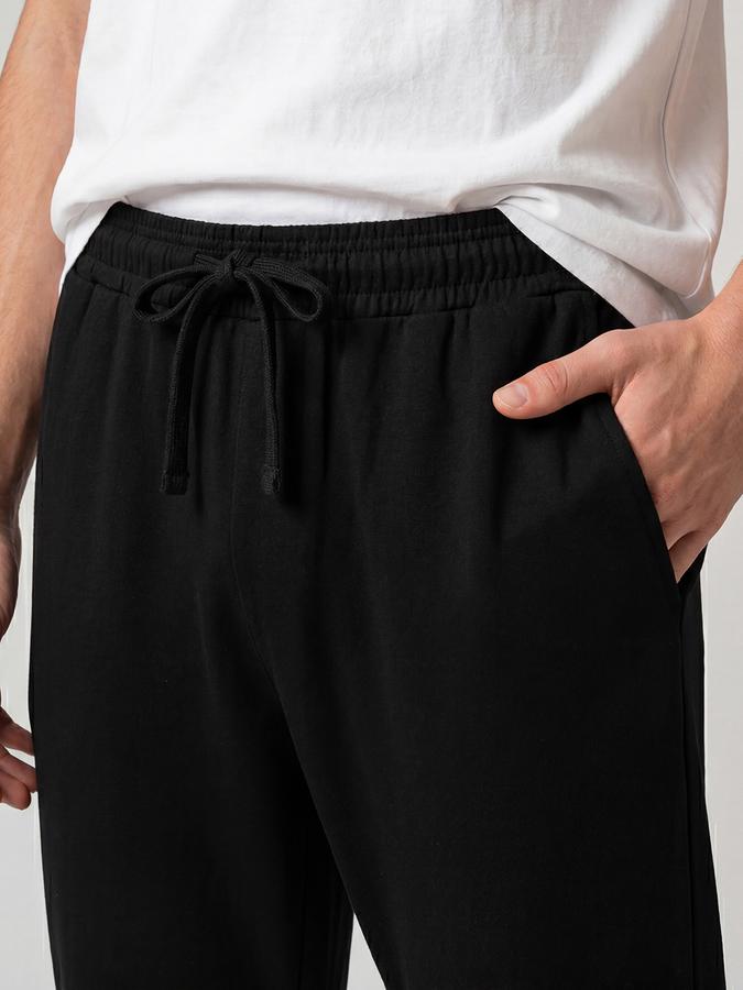 R&B Black Solid Men Mid-Rise Regular Fit Track Pant