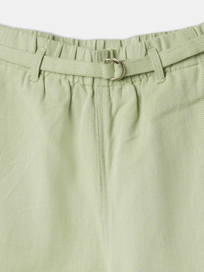 Girls Cotton Blend Wide Leg Elastic Waist Pockets Trousers