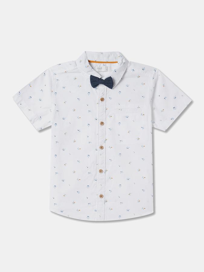 Boys Abstract Print Shirt with Shorts Fashion Set