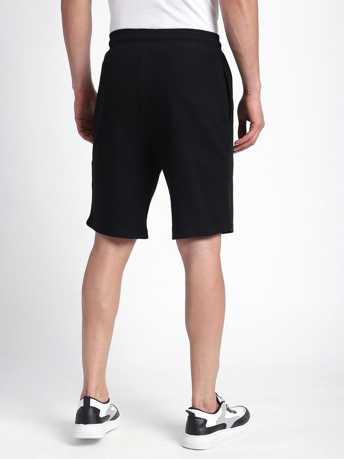 Men Cotton Regular Fit Drawstring Textured Shorts