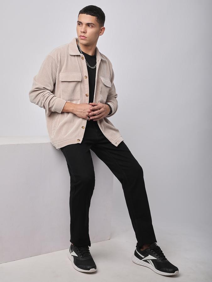 Men Corduroy Regular Fit Solid Jacket
