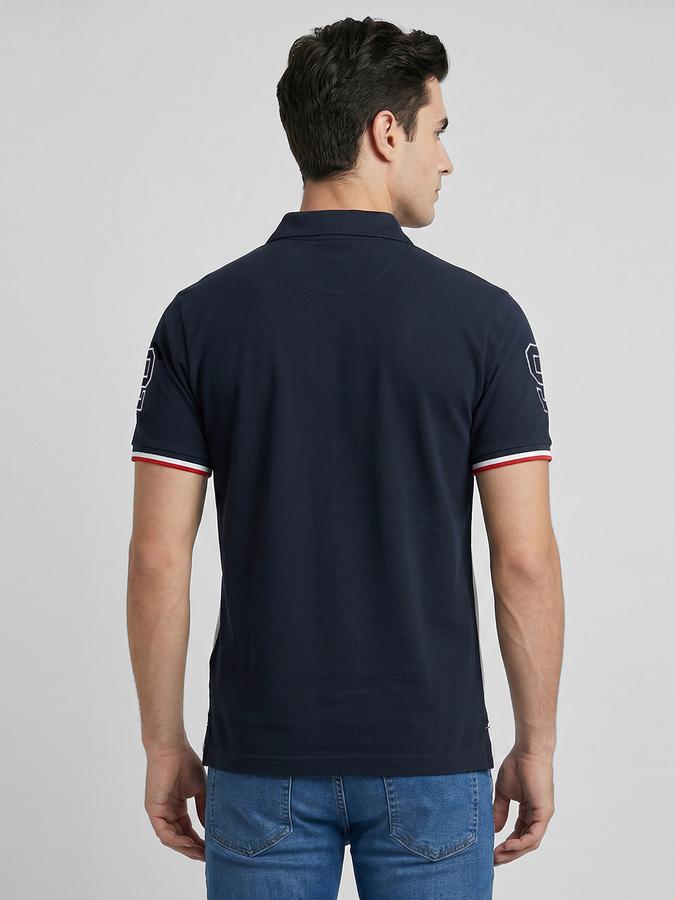R&B White Typography Men Polo Collar Regular Fit Short Sleeves T-Shirt 