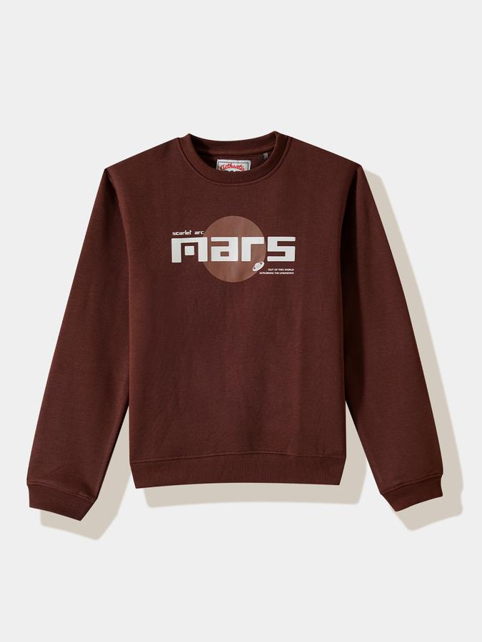 Boys Cotton Blend Relaxed Fit Crew Neck Graphic Sweatshirt