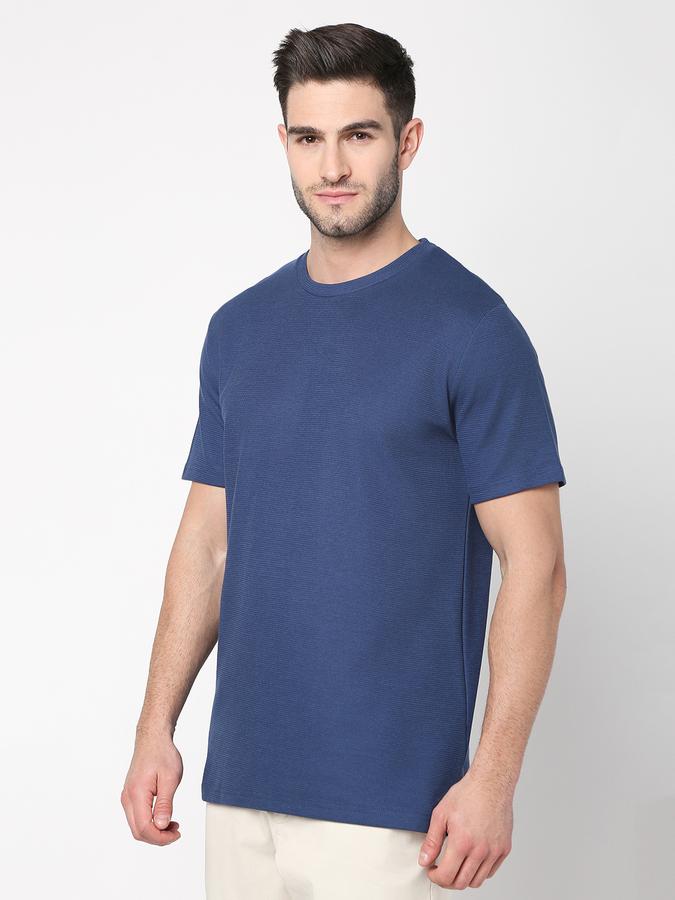 Men Cotton Blend Regular Fit Crew Neck Solid T-shirt