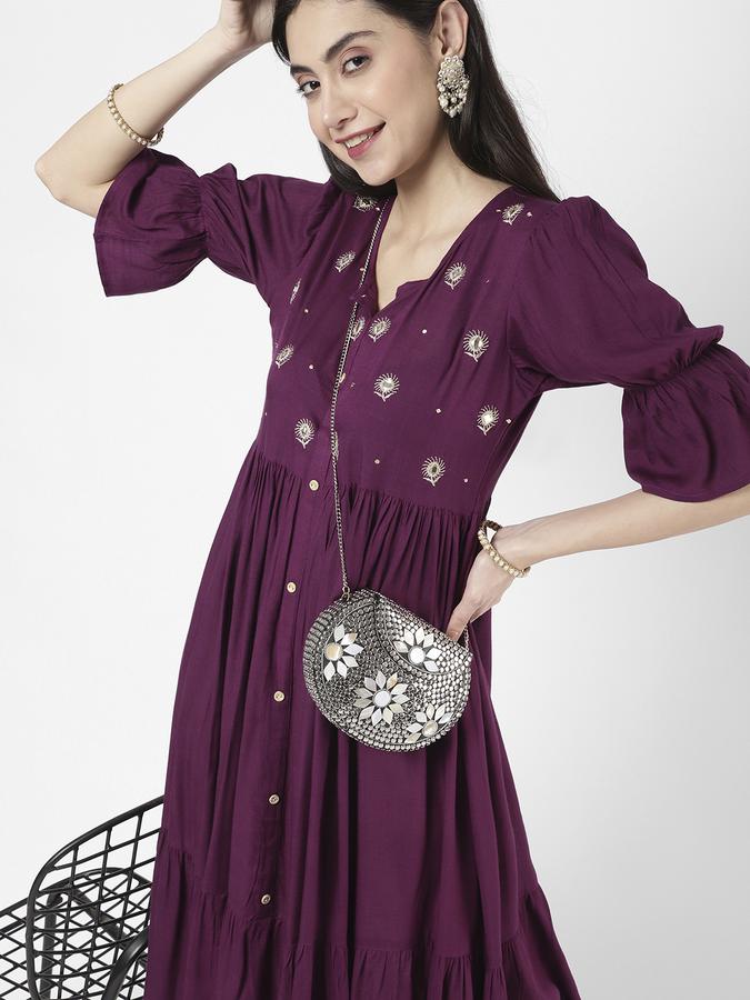 R&B Women Plum Kurtas image number 0